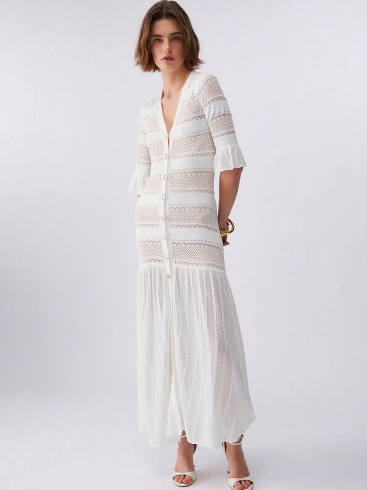 LIU JO BLACK Abito Donna  CA6242MS55N P9636 Gleam white - Image 7