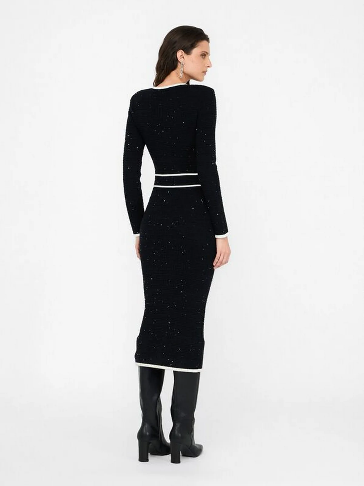 LIU JO BLACK Abito Donna  CF5132MS18F 03862 Nero/latte - Image 4