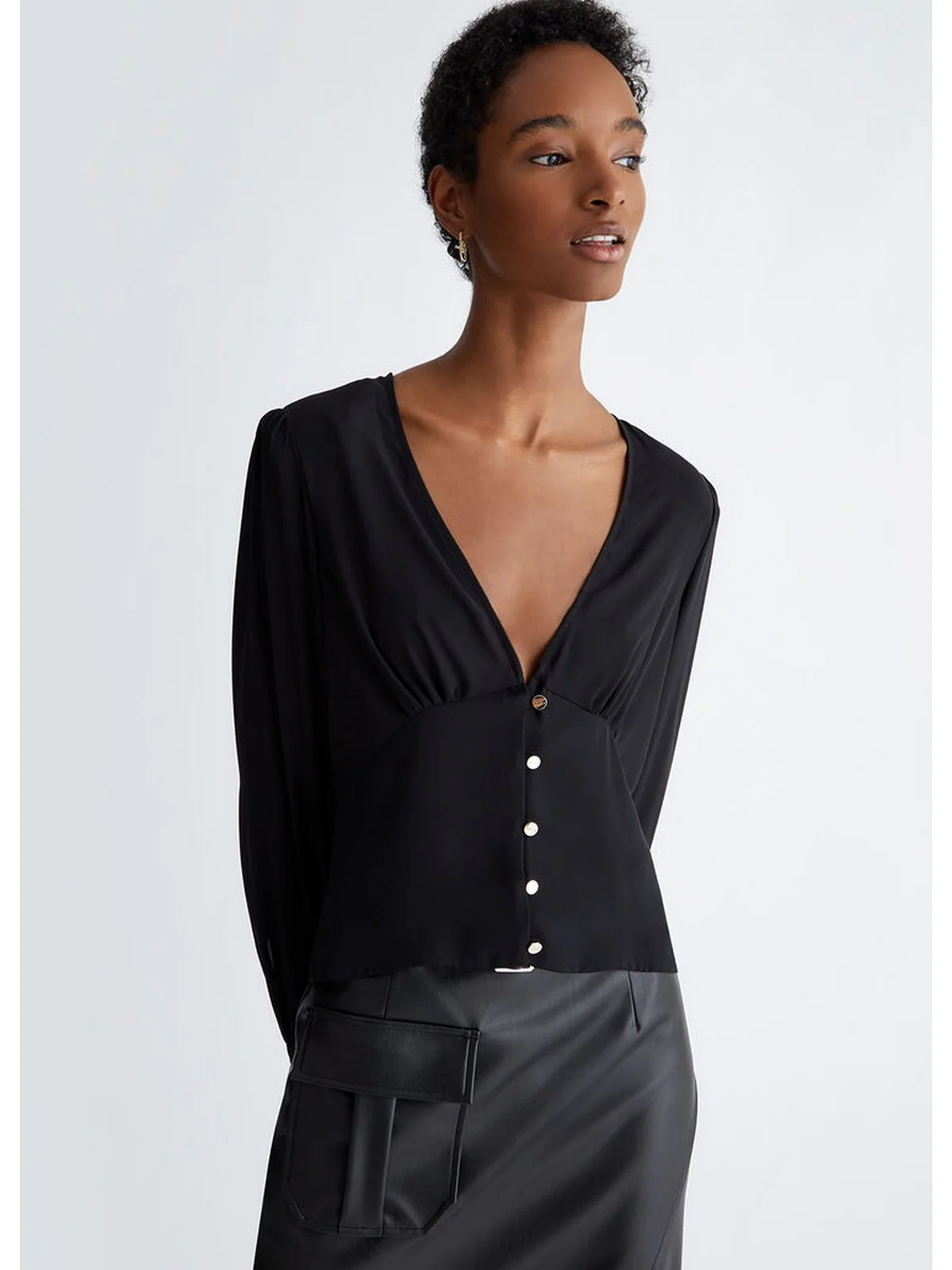 LIU JO BLACK Blusa Donna  CA4044TS055 22222 Nero - Image 3
