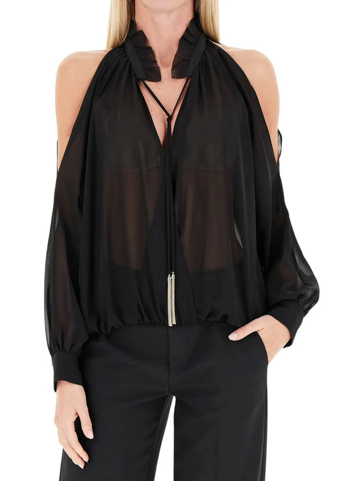 LIU JO BLACK Blusa Donna  CF5396TS869 22222 Nero - Image 2