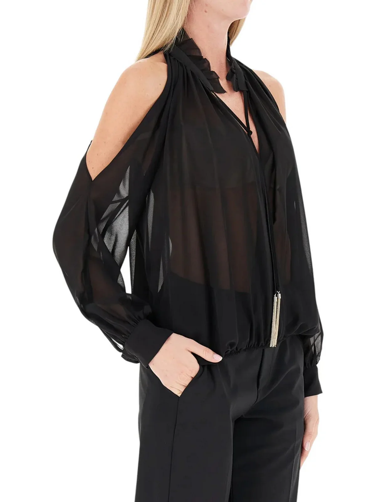LIU JO BLACK Blusa Donna  CF5396TS869 22222 Nero - Image 4