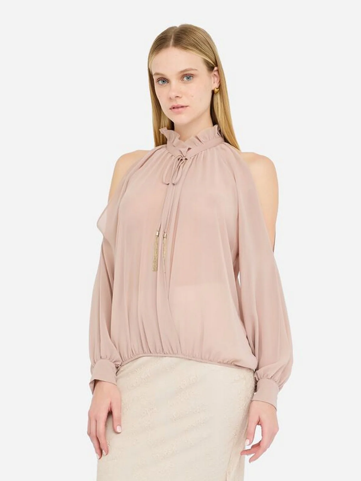 LIU JO BLACK Blusa Donna CF5396TS869 X0702 Light cipria - Image 5
