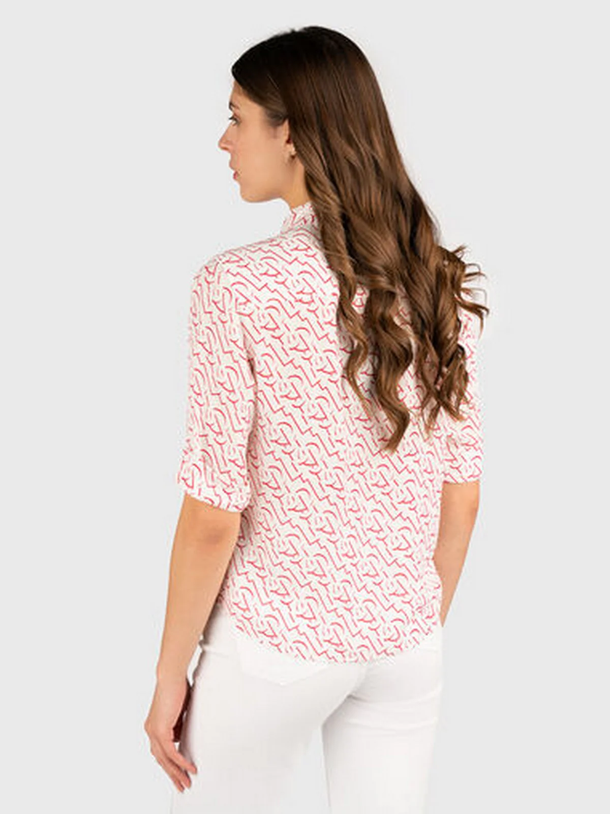 LIU JO BLACK Camicia Donna CA5216T5853 B1187 WHITE/RED - Image 4
