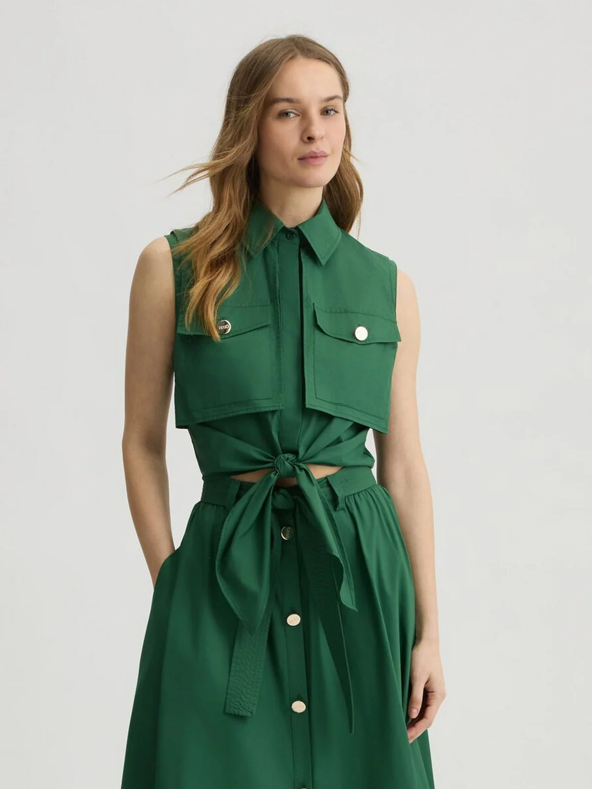 LIU JO BLACK Camicia Donna  CA5408TS246 X0665 Verde - Image 2