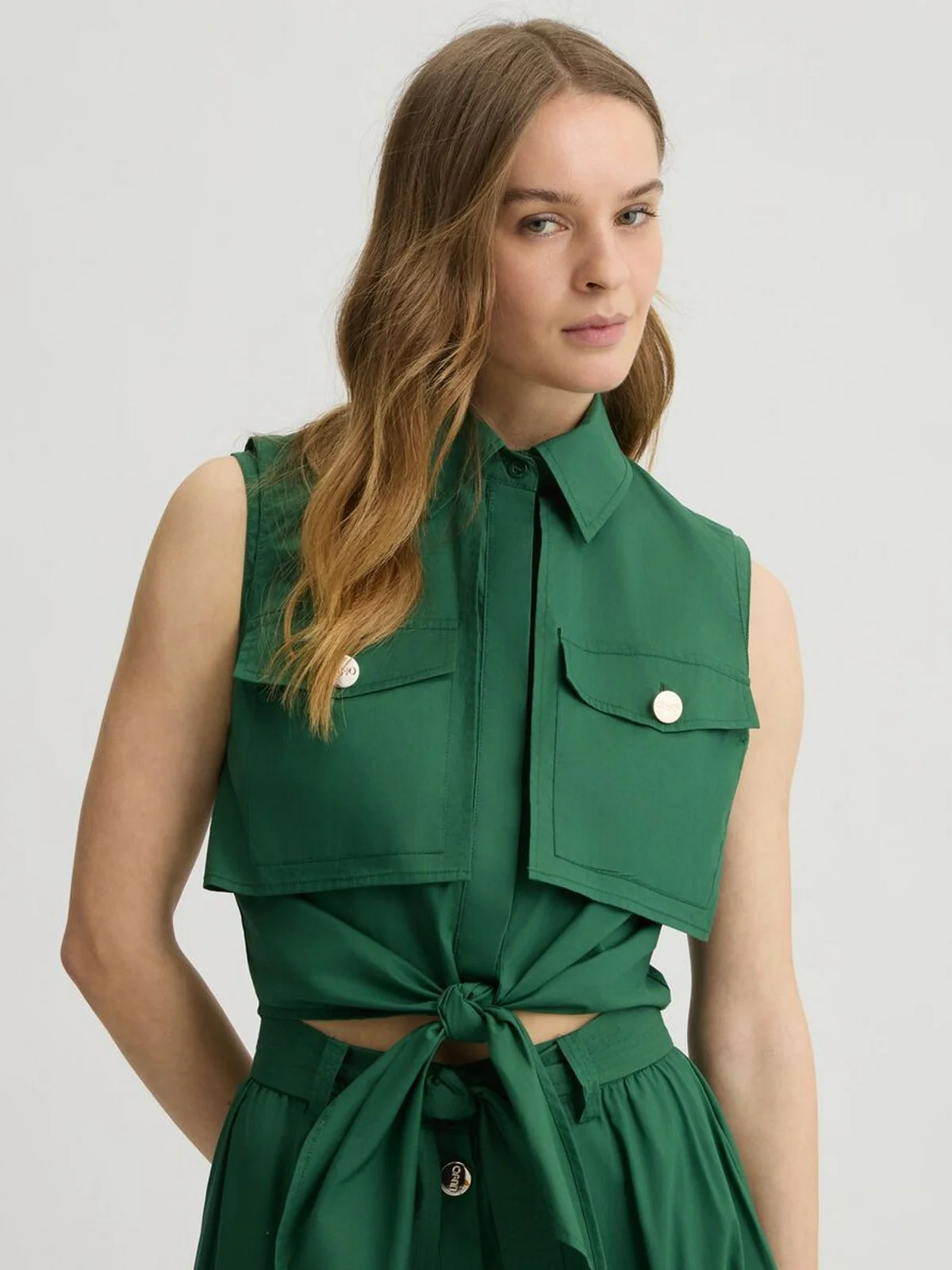 LIU JO BLACK Camicia Donna  CA5408TS246 X0665 Verde - Image 4