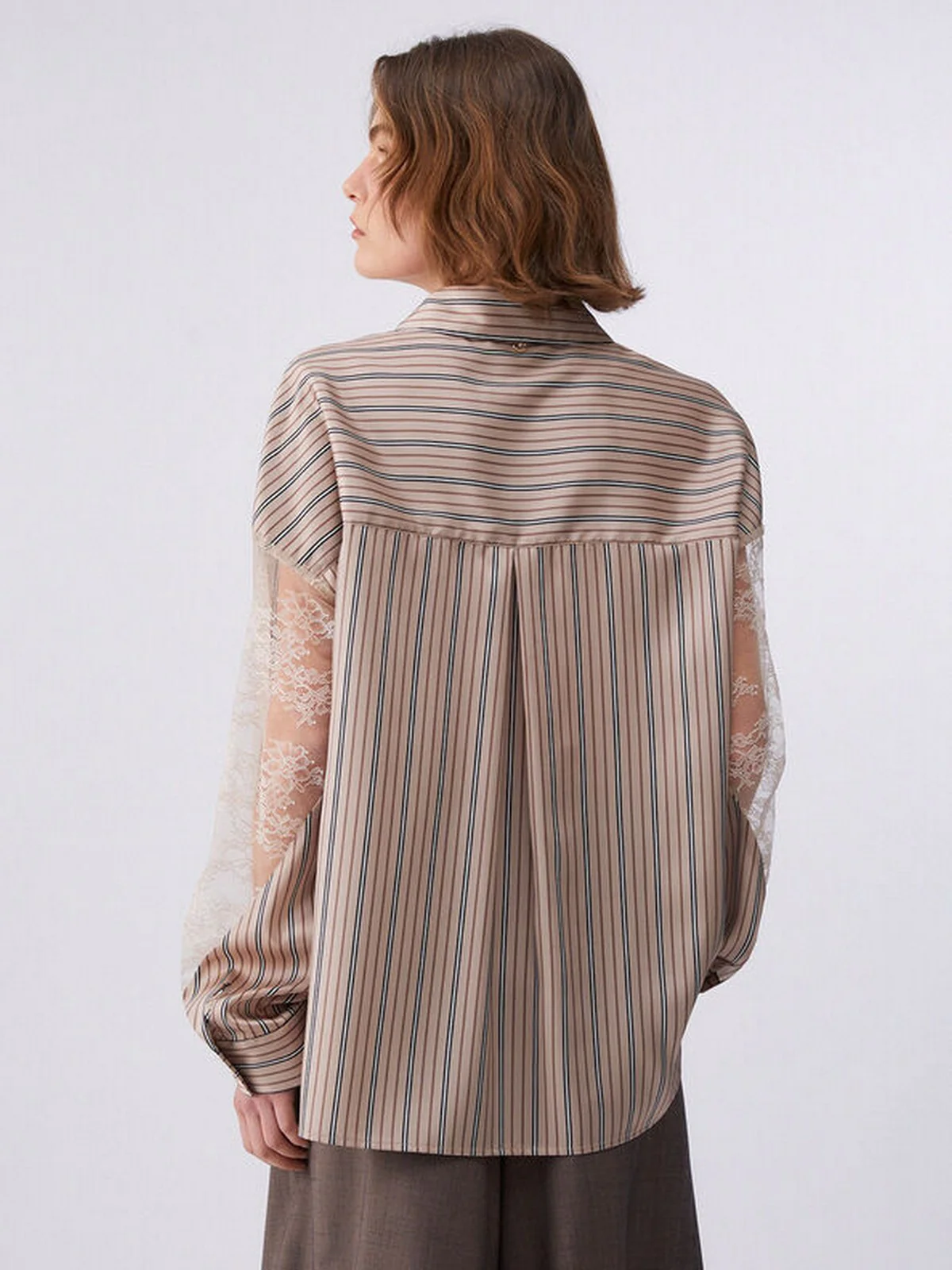 LIU JO BLACK Camicia Donna CA6119TS555 P9577 Marrone mix stripe - Image 6