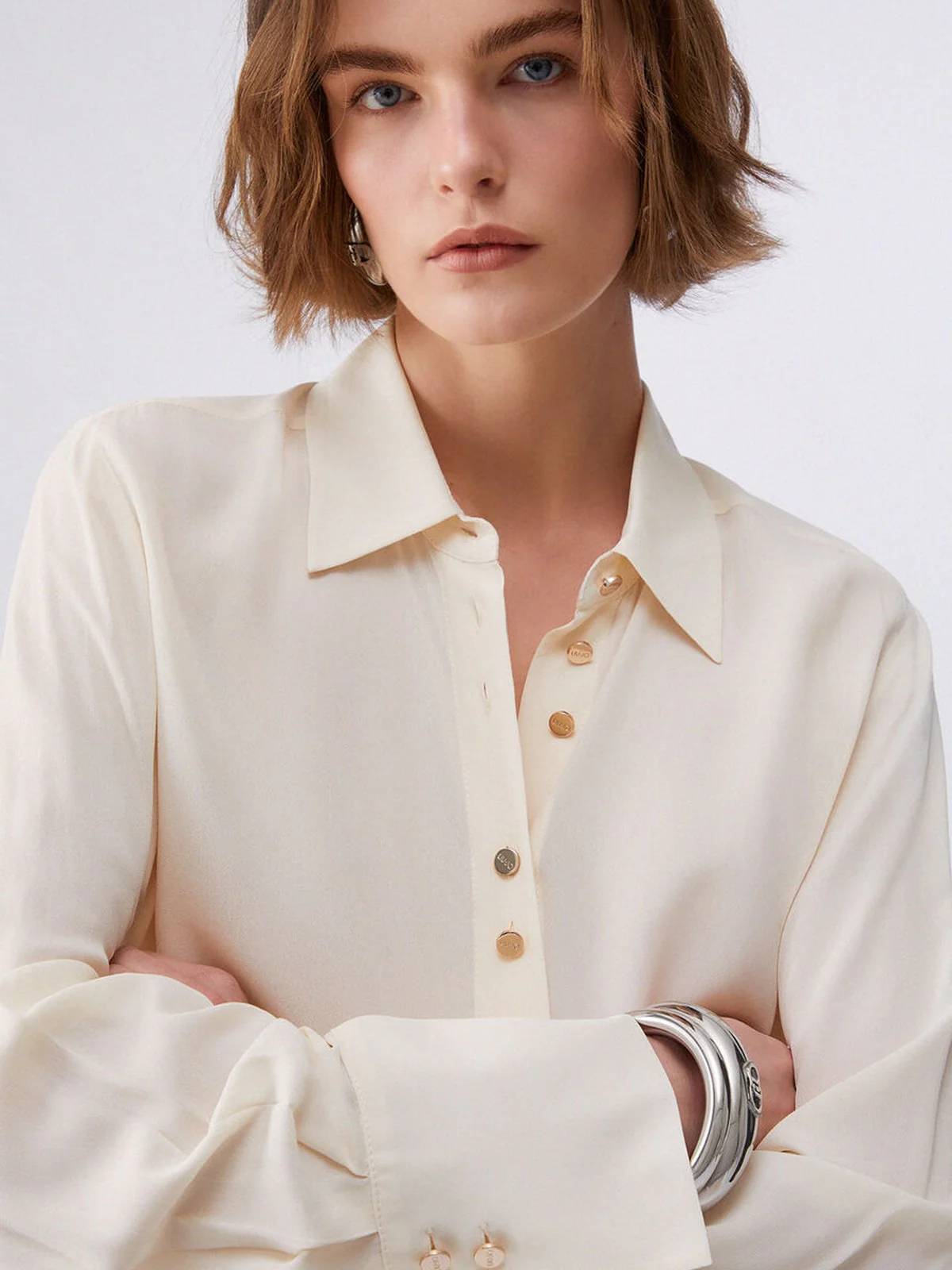 LIU JO BLACK Camicia Donna  CA6157T2578 P9572 Cremino light - Image 3