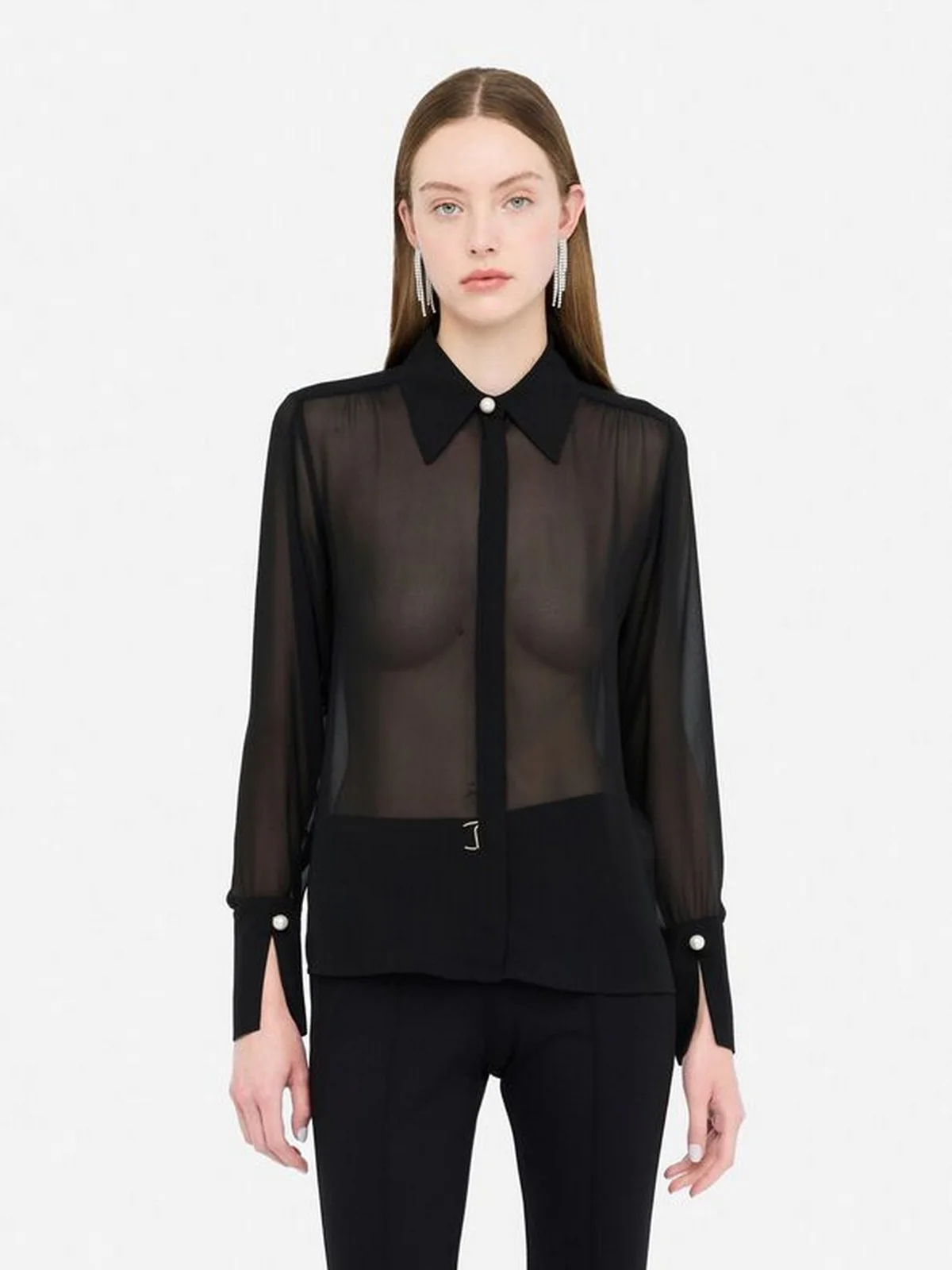 LIU JO BLACK Camicia Donna  CF5302TS869 22222 Nero - Image 5