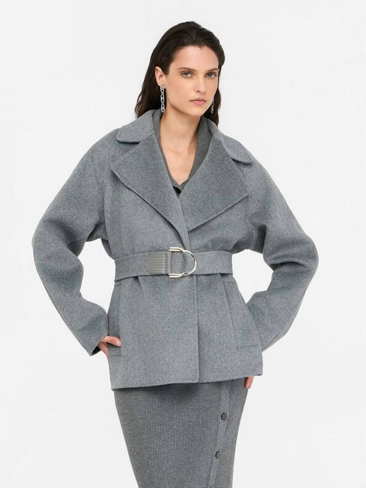 LIU JO BLACK Cappotto Donna  CF5071T4627 03243 Grigio medio mel. - Image 5