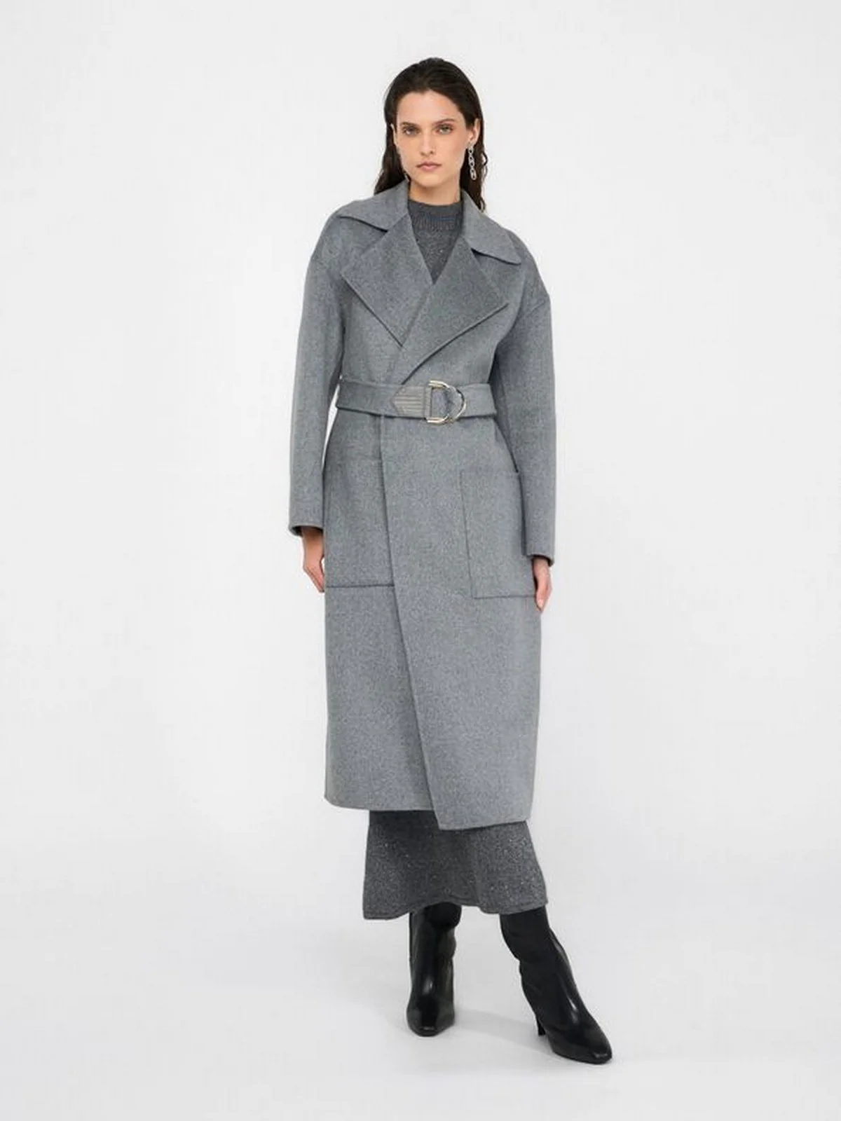 LIU JO BLACK Cappotto Donna  CF5283T4627 03243 Grigio medio mel. - Image 6