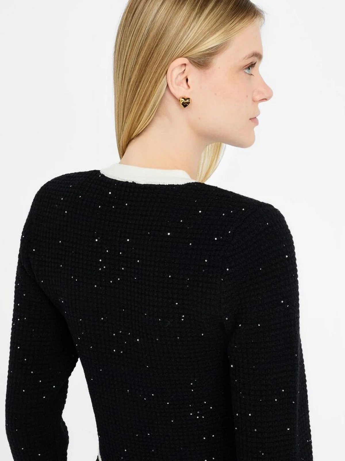 LIU JO BLACK Cardigan Donna  CF5131MS18F 03862 Nero/latte - Image 2