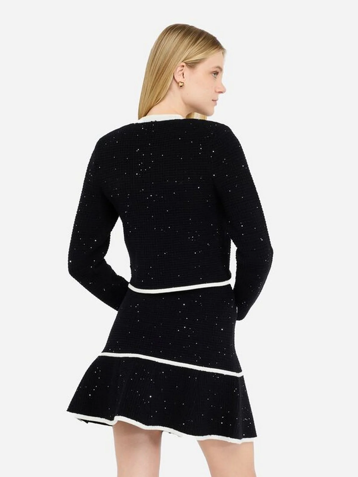 LIU JO BLACK Cardigan Donna  CF5131MS18F 03862 Nero/latte - Image 5
