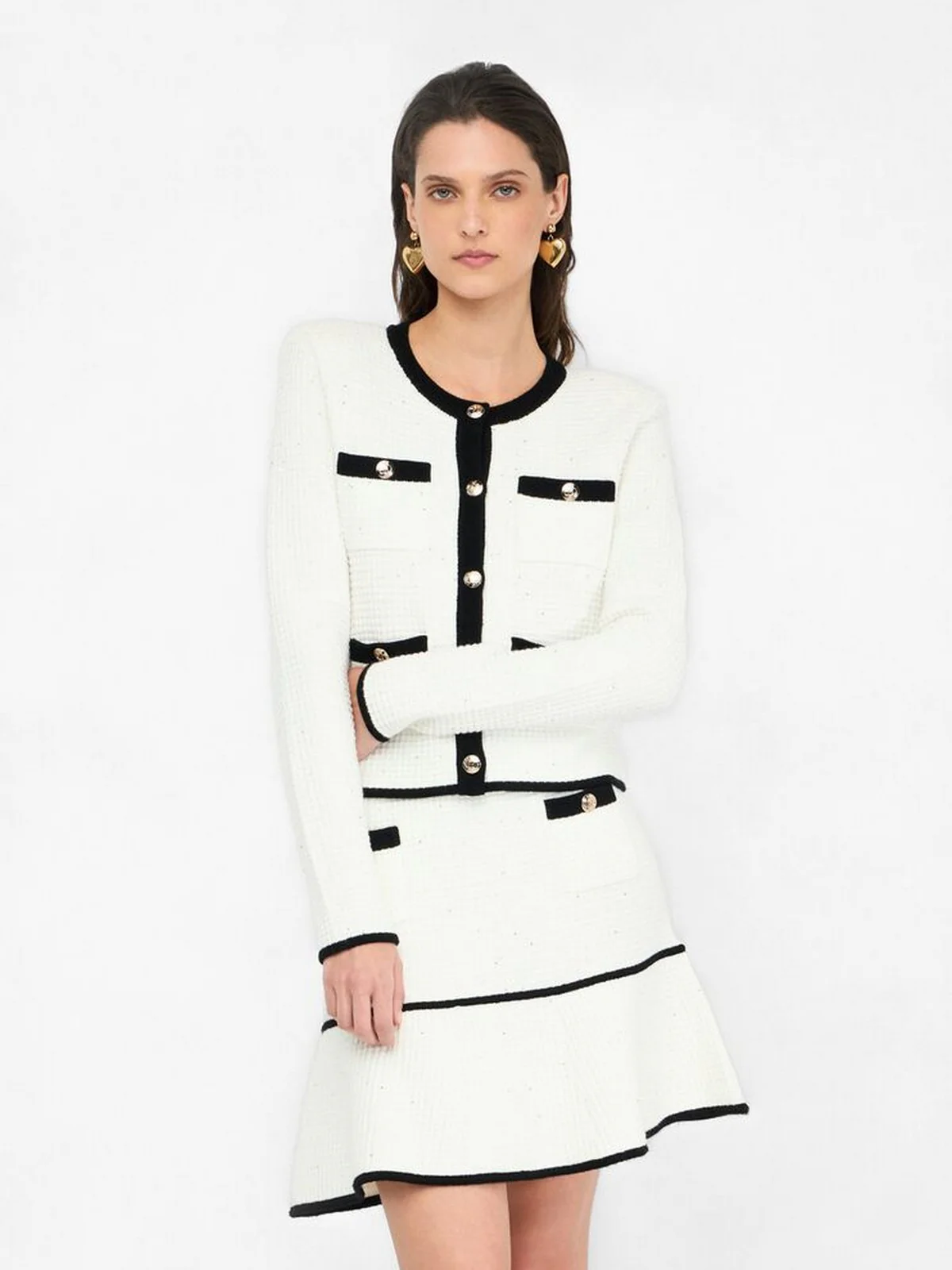LIU JO BLACK Cardigan Donna  CF5131MS18F 03A21 Latte/nero - Image 2