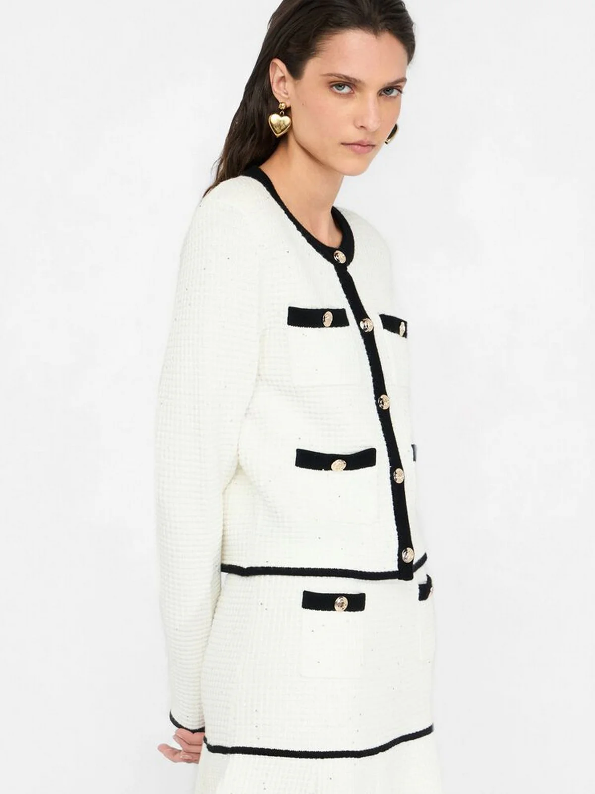 LIU JO BLACK Cardigan Donna  CF5131MS18F 03A21 Latte/nero - Image 4