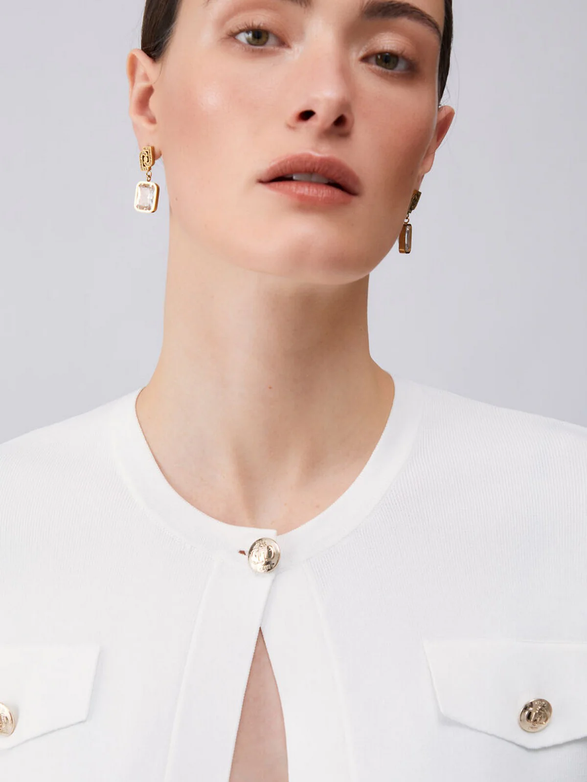 LIU JO BLACK Giacca Donna  CA6198MS55N P9636 Gleam white - Image 3