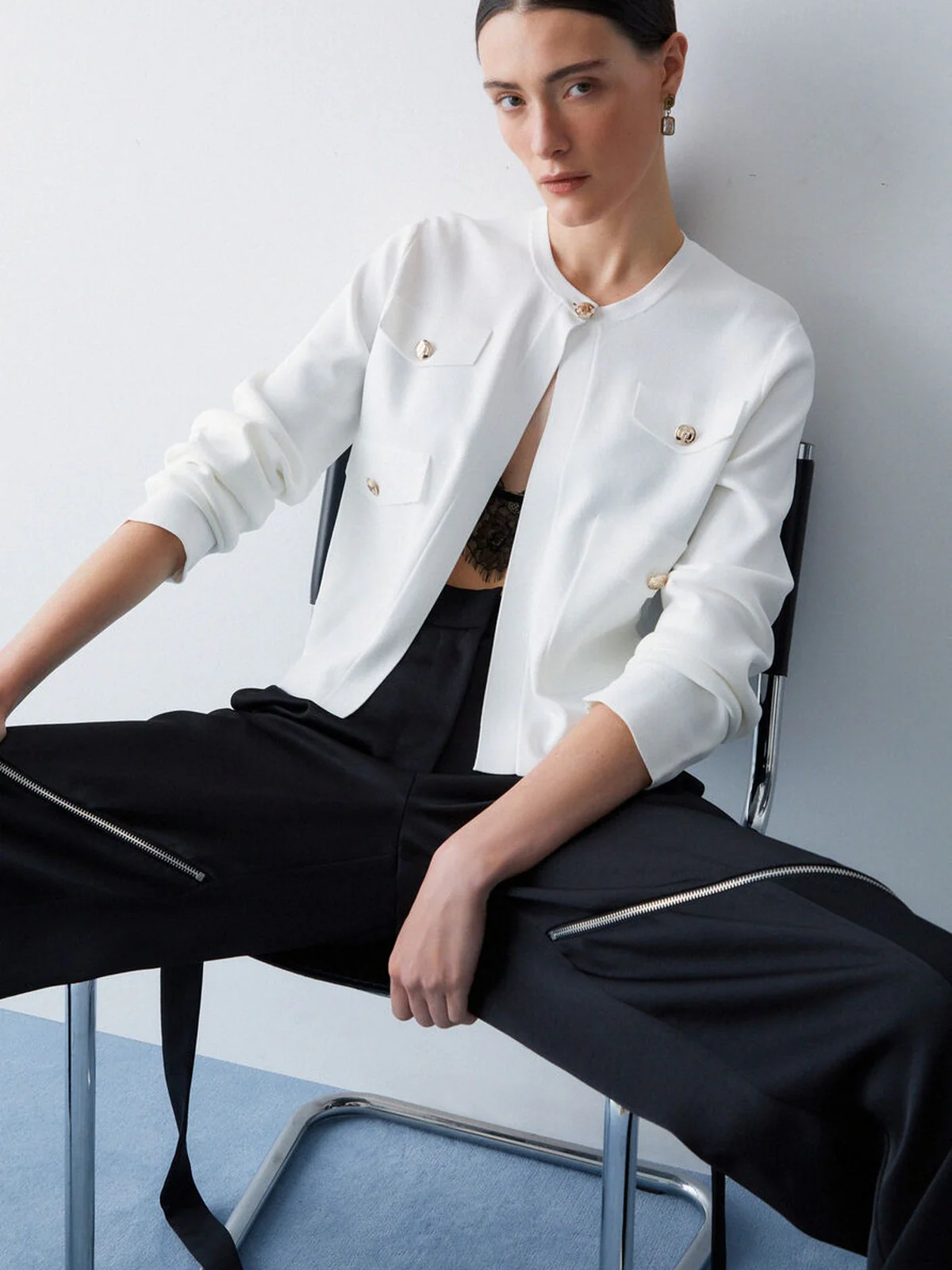 LIU JO BLACK Giacca Donna  CA6198MS55N P9636 Gleam white - Image 5