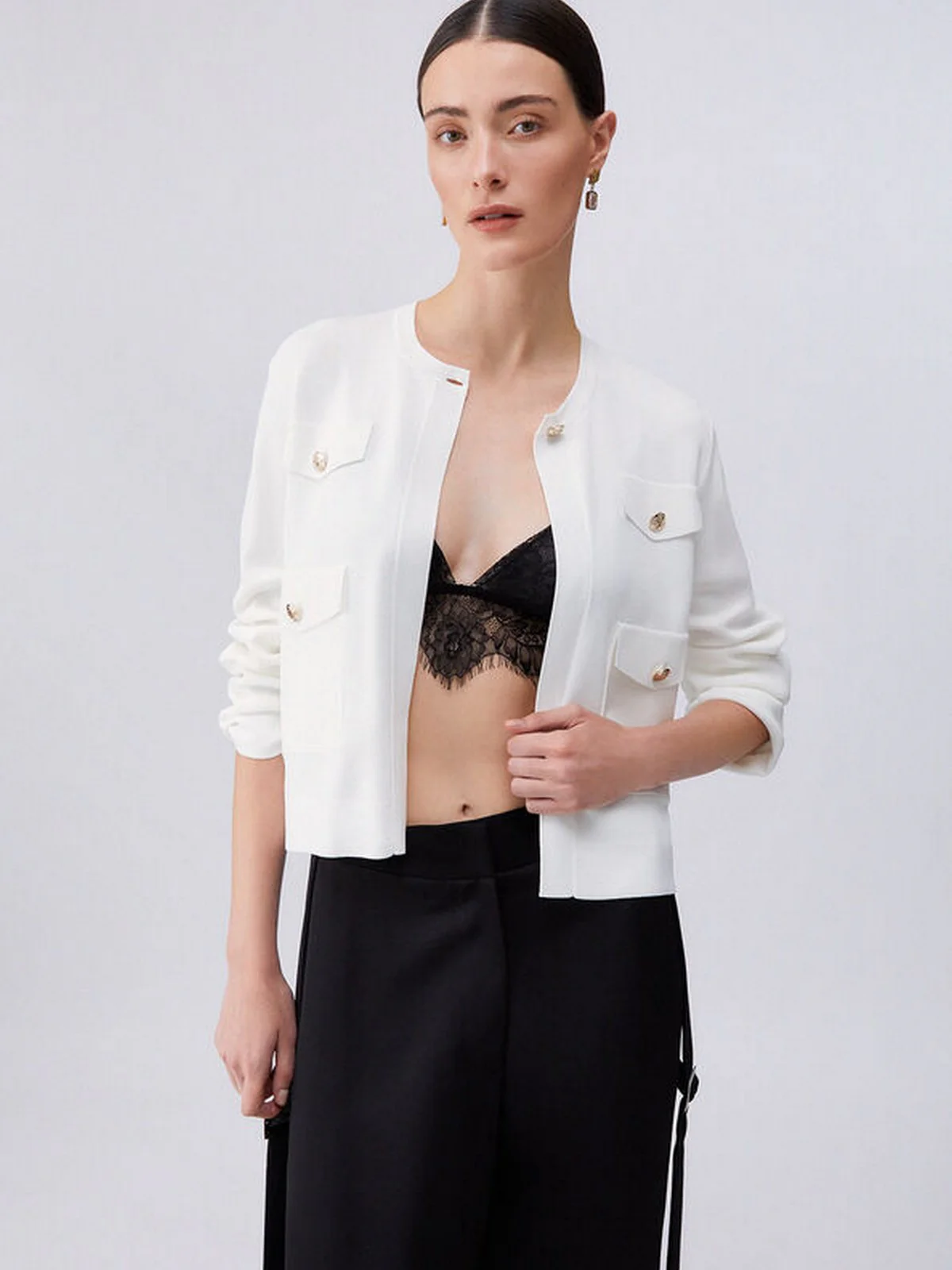 LIU JO BLACK Giacca Donna  CA6198MS55N P9636 Gleam white - Image 7