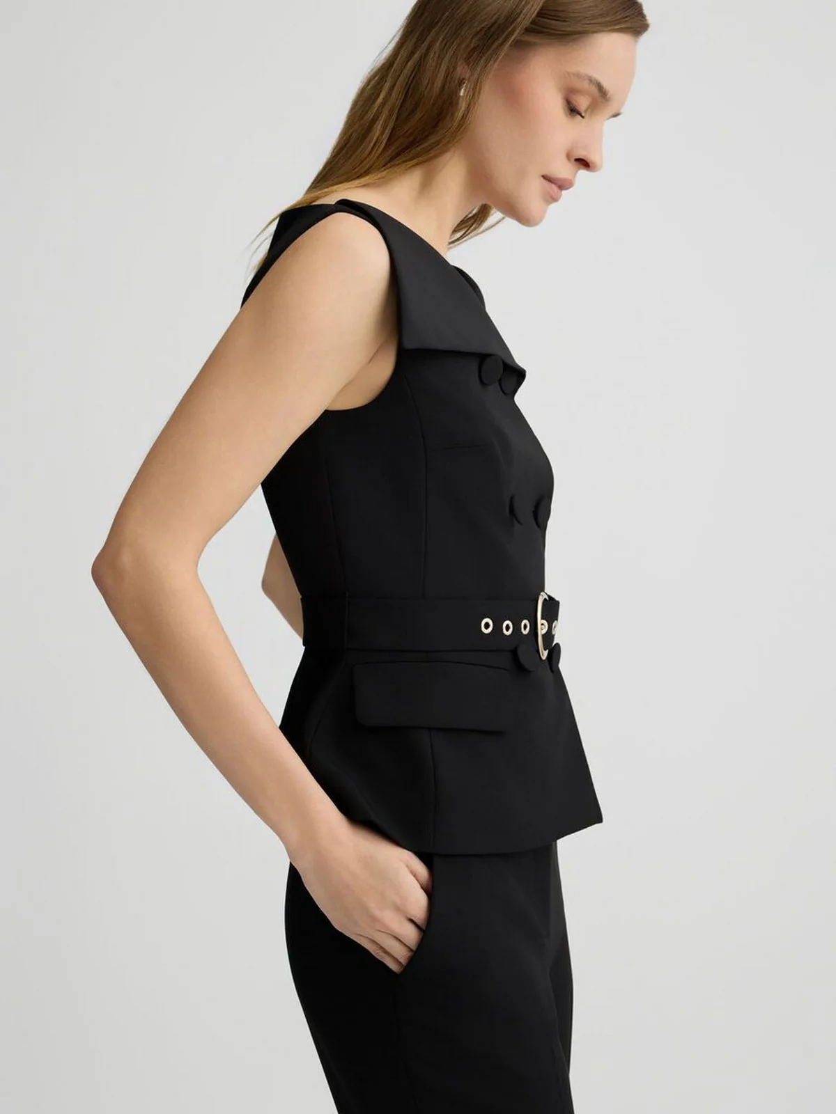 LIU JO BLACK Gilet Donna  CA5098T2200 22222 Nero - Image 5