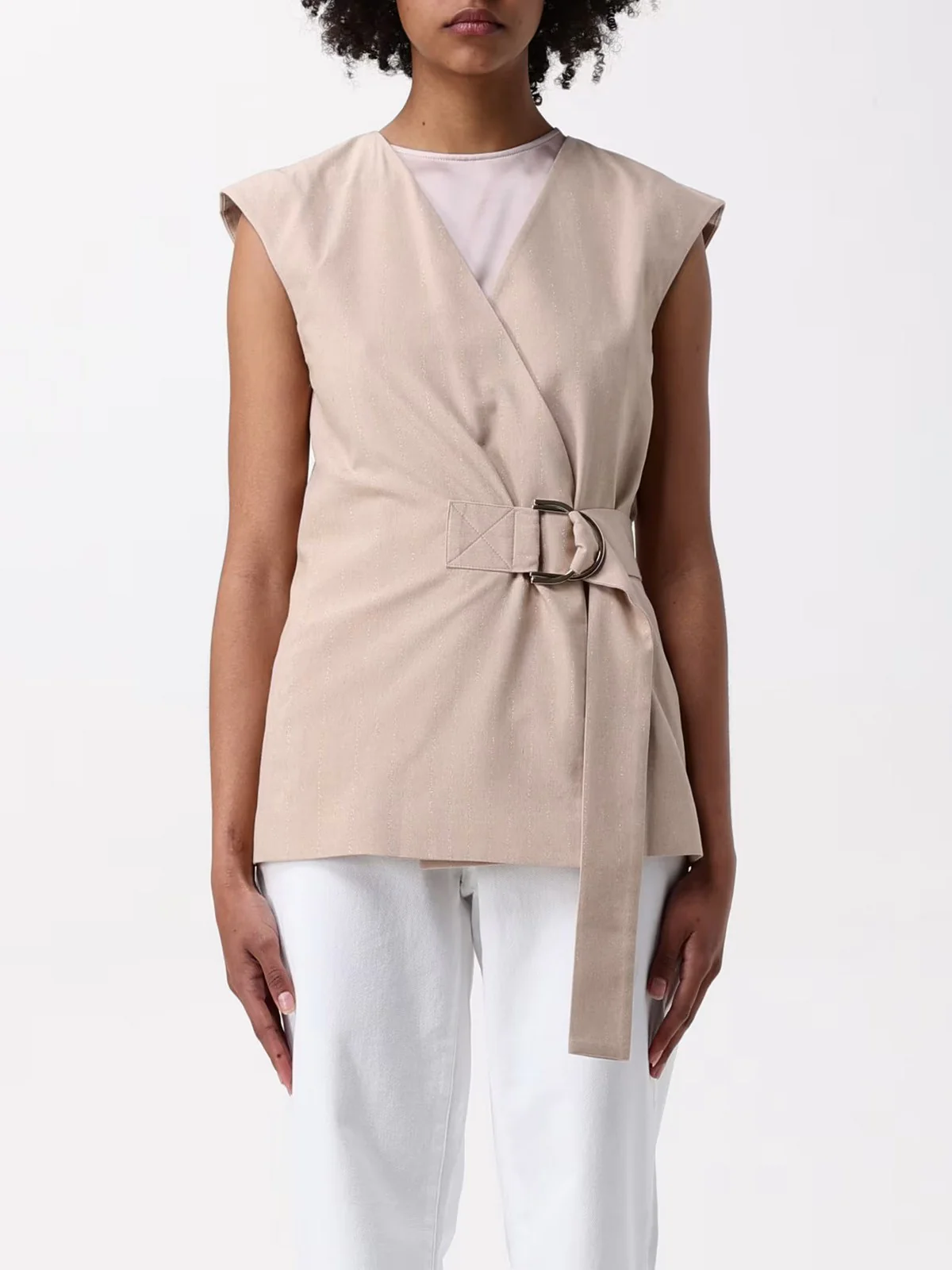 LIU JO BLACK Gilet Donna  CA5347T1973 A4326 Beige - Image 2