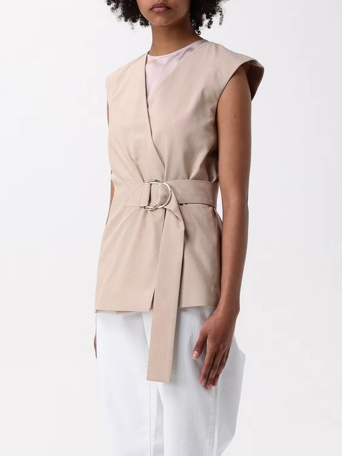 LIU JO BLACK Gilet Donna  CA5347T1973 A4326 Beige - Image 6