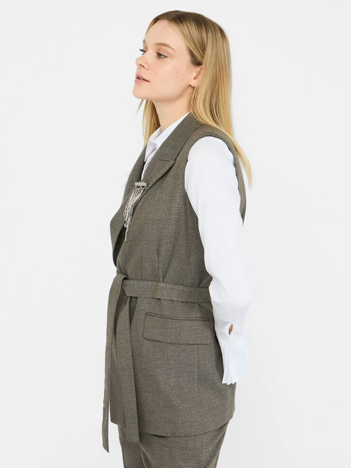 LIU JO BLACK Gilet Donna CF5259T054A M9770 Resca pino - Image 3