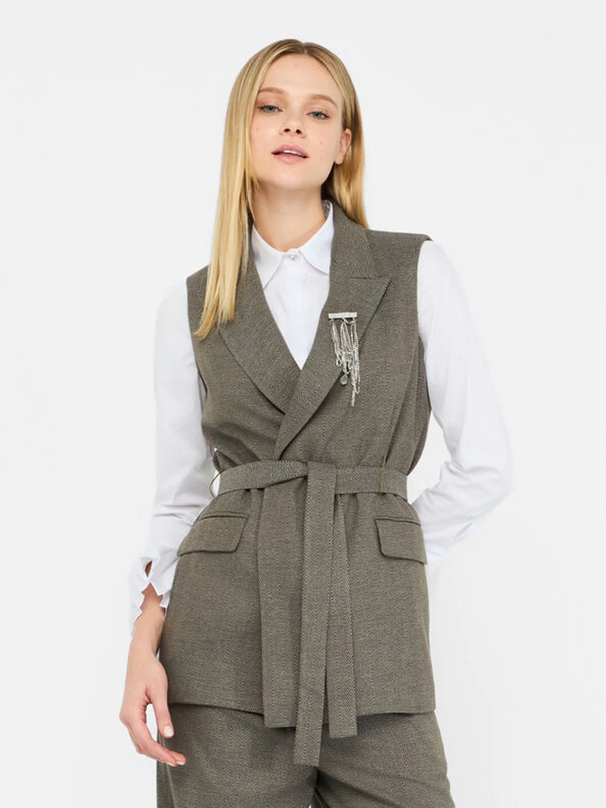 LIU JO BLACK Gilet Donna CF5259T054A M9770 Resca pino - Image 5