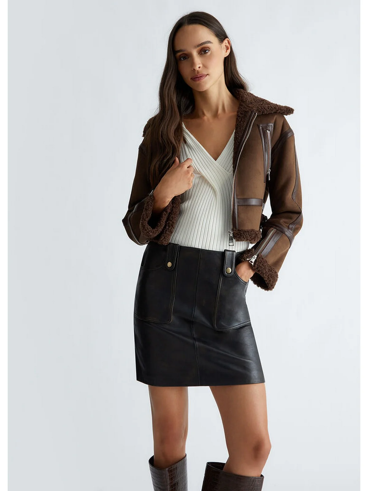 LIU JO BLACK Giubbino Donna  CF4390E0911 X0631 Marrone - Image 6