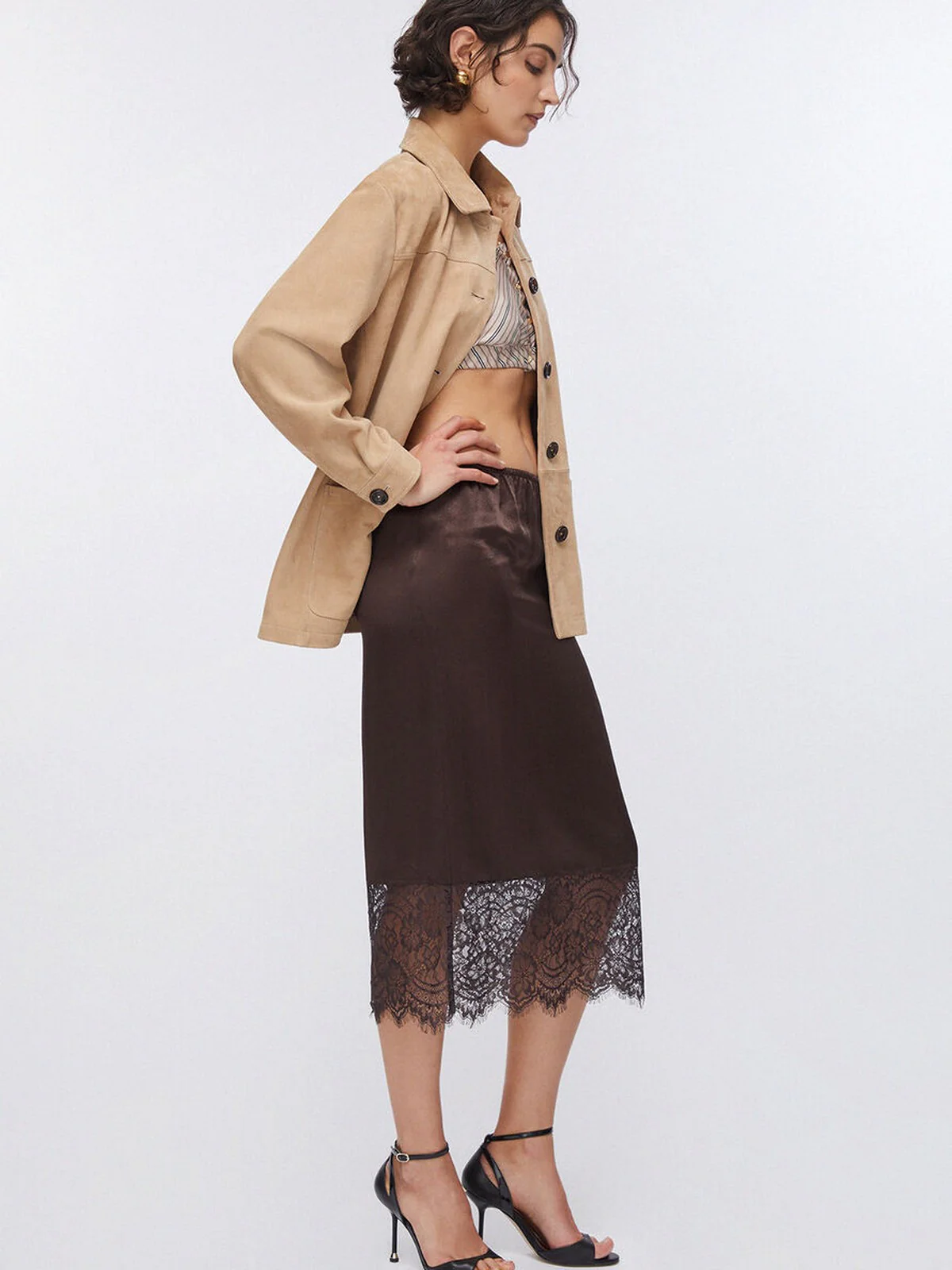 LIU JO BLACK Gonna Donna CA6121T450A P9576 Chocolate black - Image 4