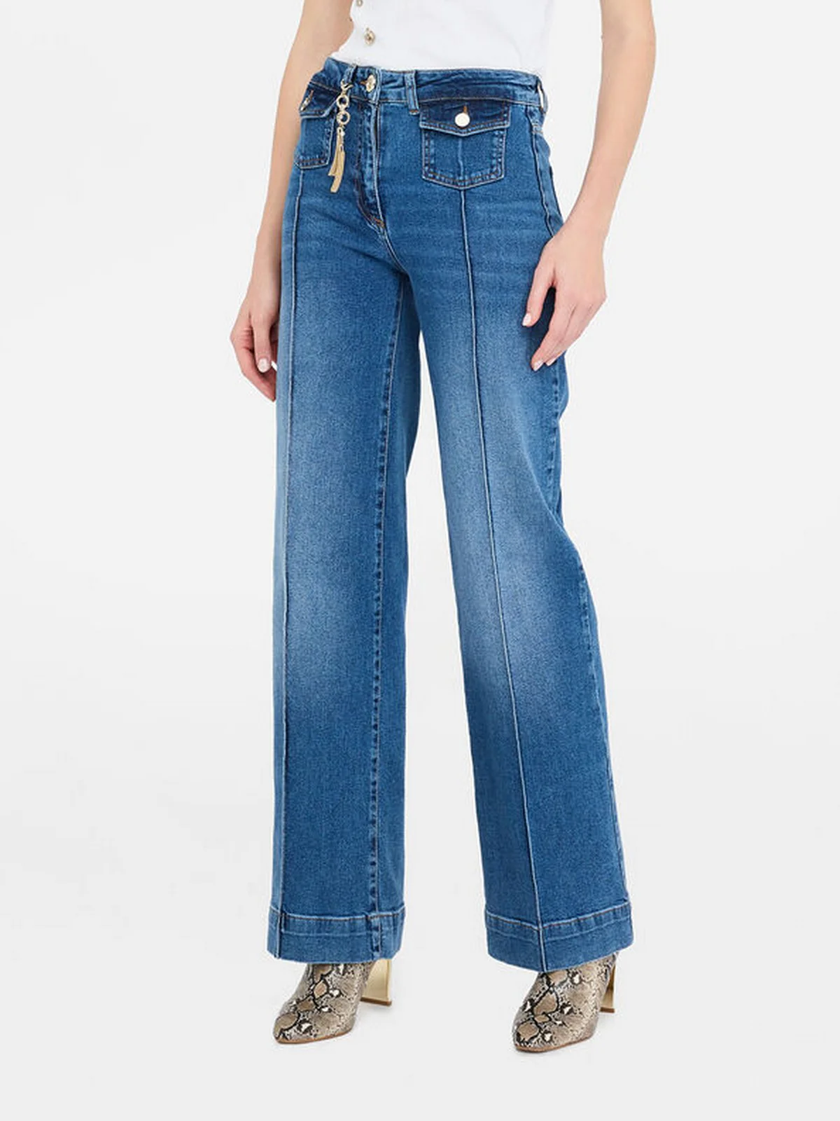 LIU JO BLACK Jeans Donna CF5135D5027 77097 Den.Blu sand wash - Image 6