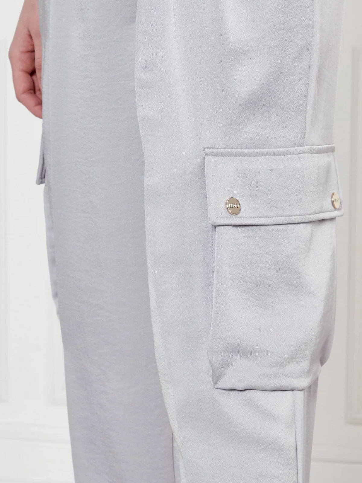 LIU JO BLACK Pantalone Donna  CA5341TS870 X0651 Grey sky - Image 5