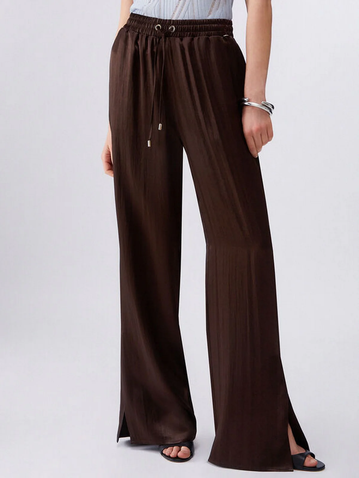LIU JO BLACK Pantalone Donna  CA6147T450A P9576 Chocolate black - Image 7