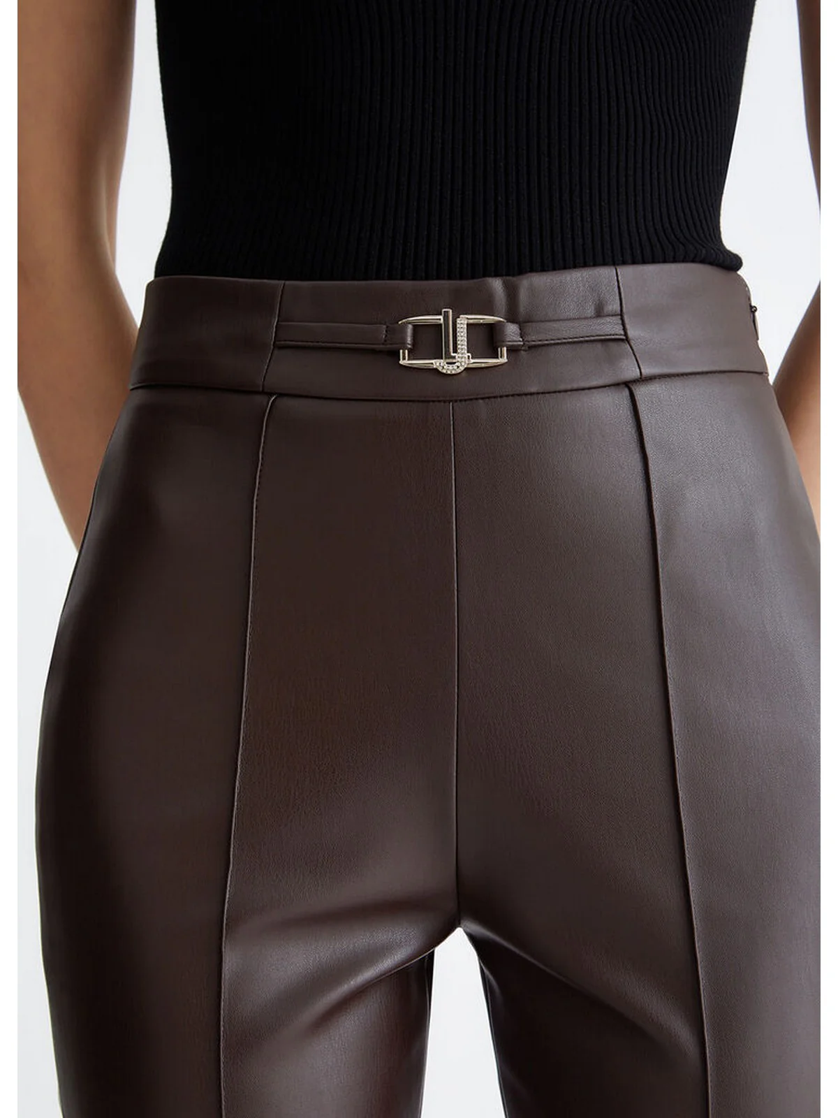 LIU JO BLACK Pantalone Donna  CF3030E0624 X0507 Marrone - Image 3