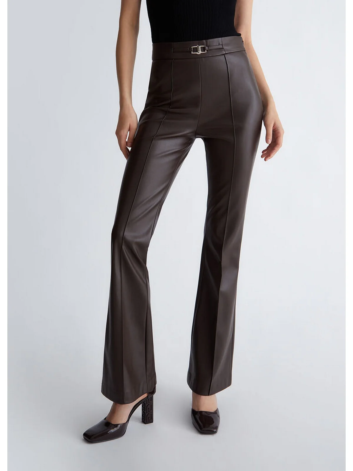 LIU JO BLACK Pantalone Donna  CF3030E0624 X0507 Marrone - Image 5