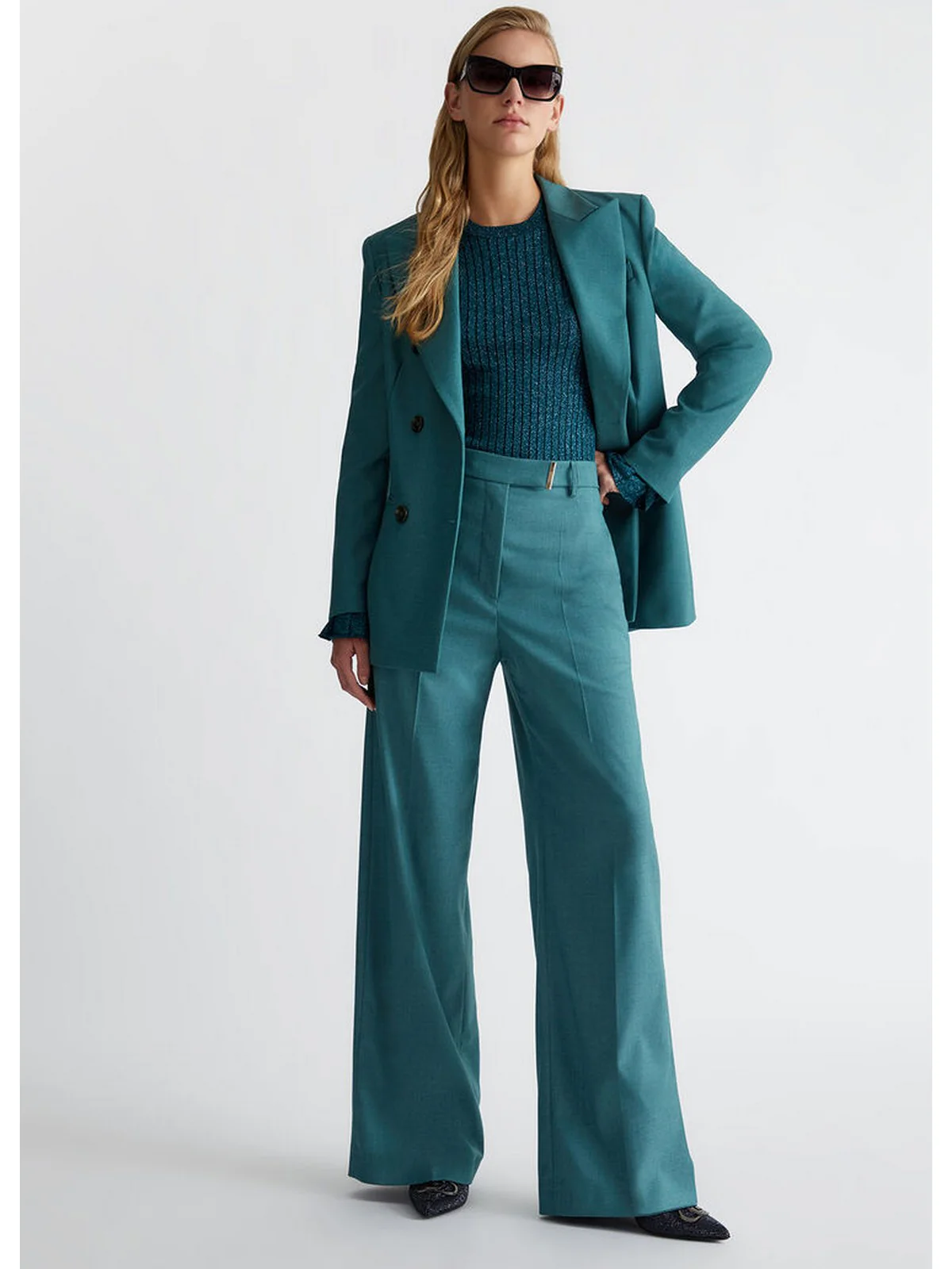 LIU JO BLACK Pantalone Donna  CF4318T2624 02831 Verde - Image 2