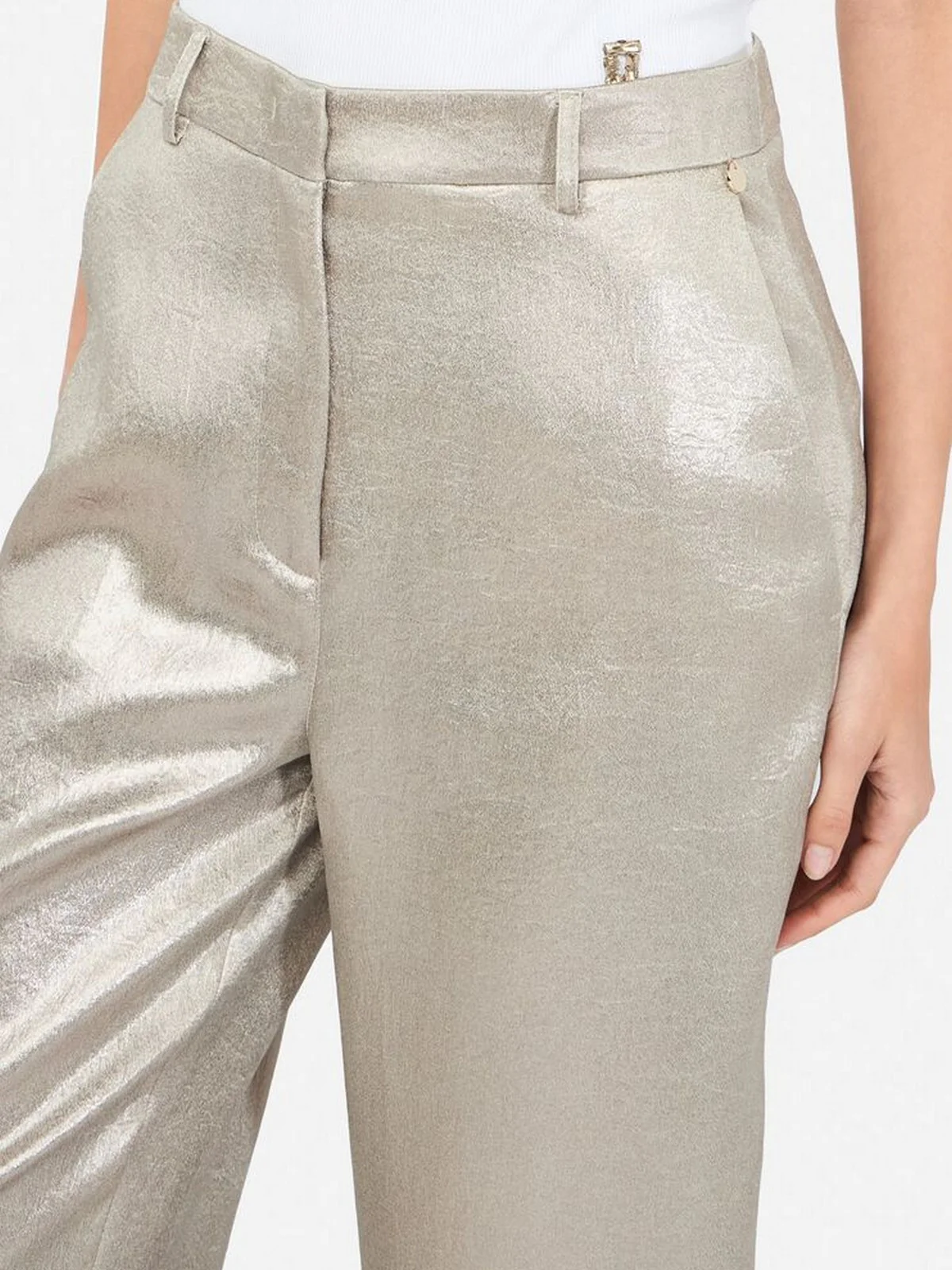 LIU JO BLACK Pantalone Donna  CF5280T002A V9567 Oro - Image 3