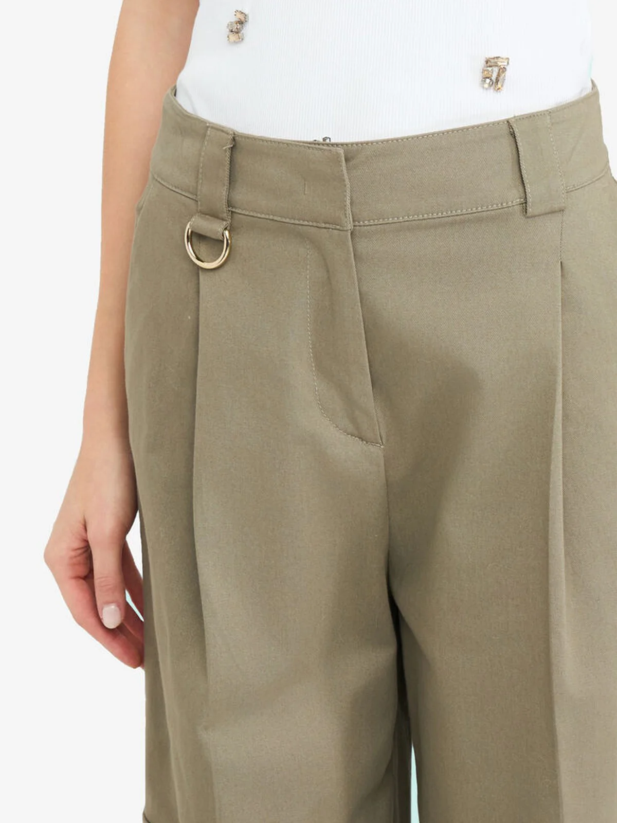 LIU JO BLACK Pantalone Donna  CF5351T026A X0707 Asparago - Image 2