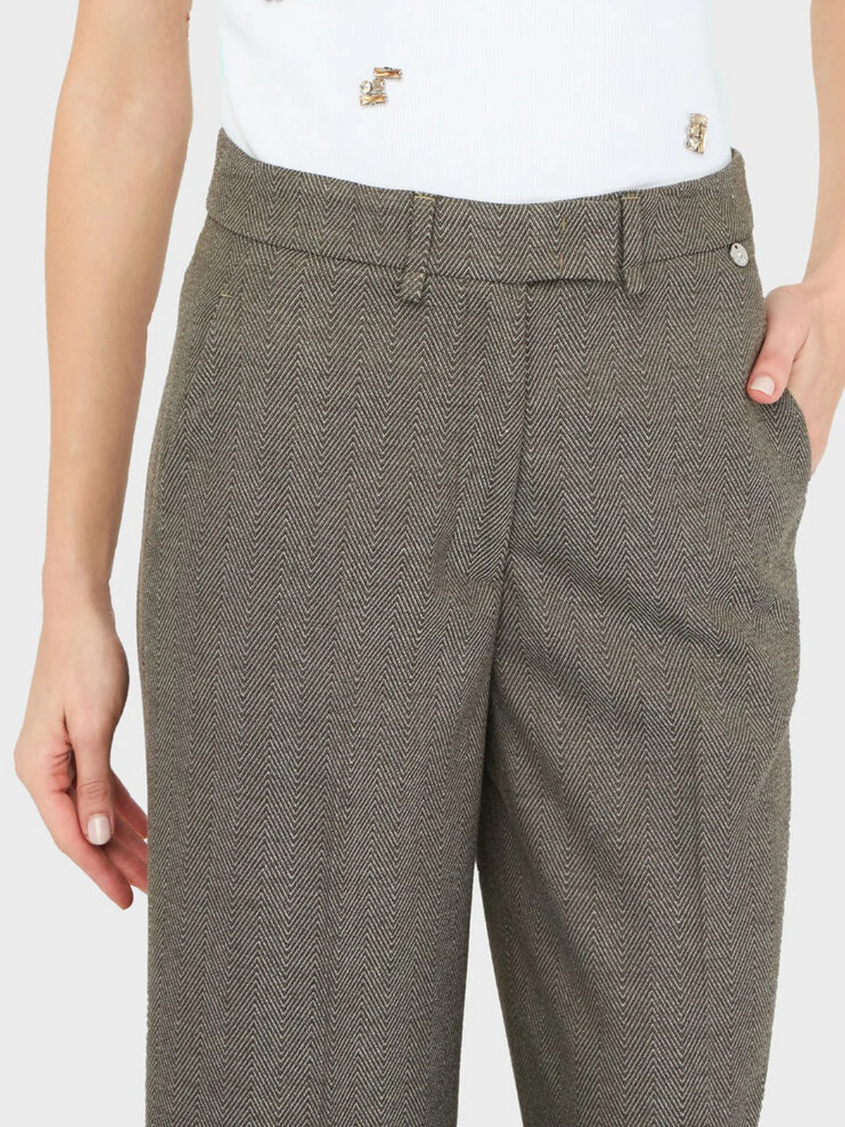 LIU JO BLACK Pantalone Donna  CF5372T054A M9770 Resca pino - Image 3