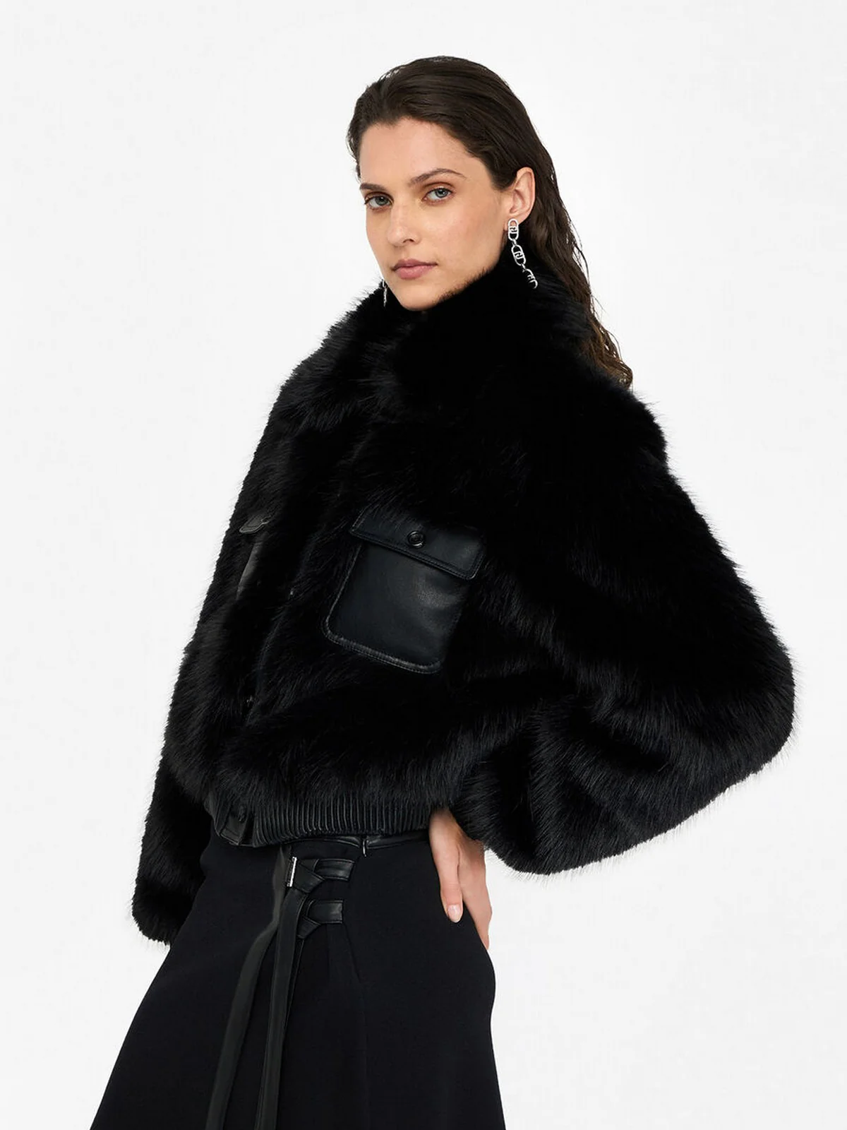 LIU JO BLACK Pelliccia Donna  CF5185E1037 22222 Nero - Image 3