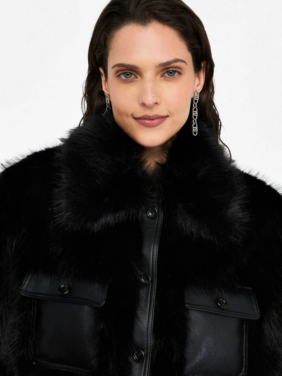 LIU JO BLACK Pelliccia Donna  CF5185E1037 22222 Nero - Image 5
