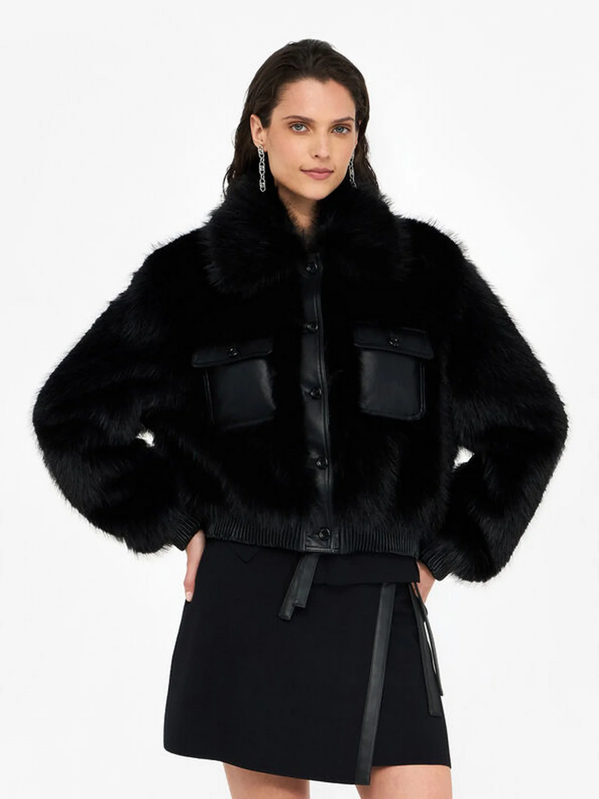 LIU JO BLACK Pelliccia Donna  CF5185E1037 22222 Nero - Image 7