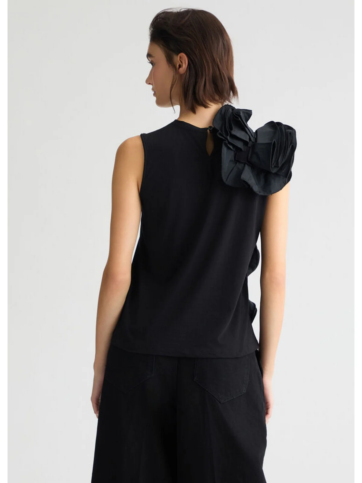 LIU JO BLACK T-shirt Donna CA5005J6308 22222 Nero - Image 3