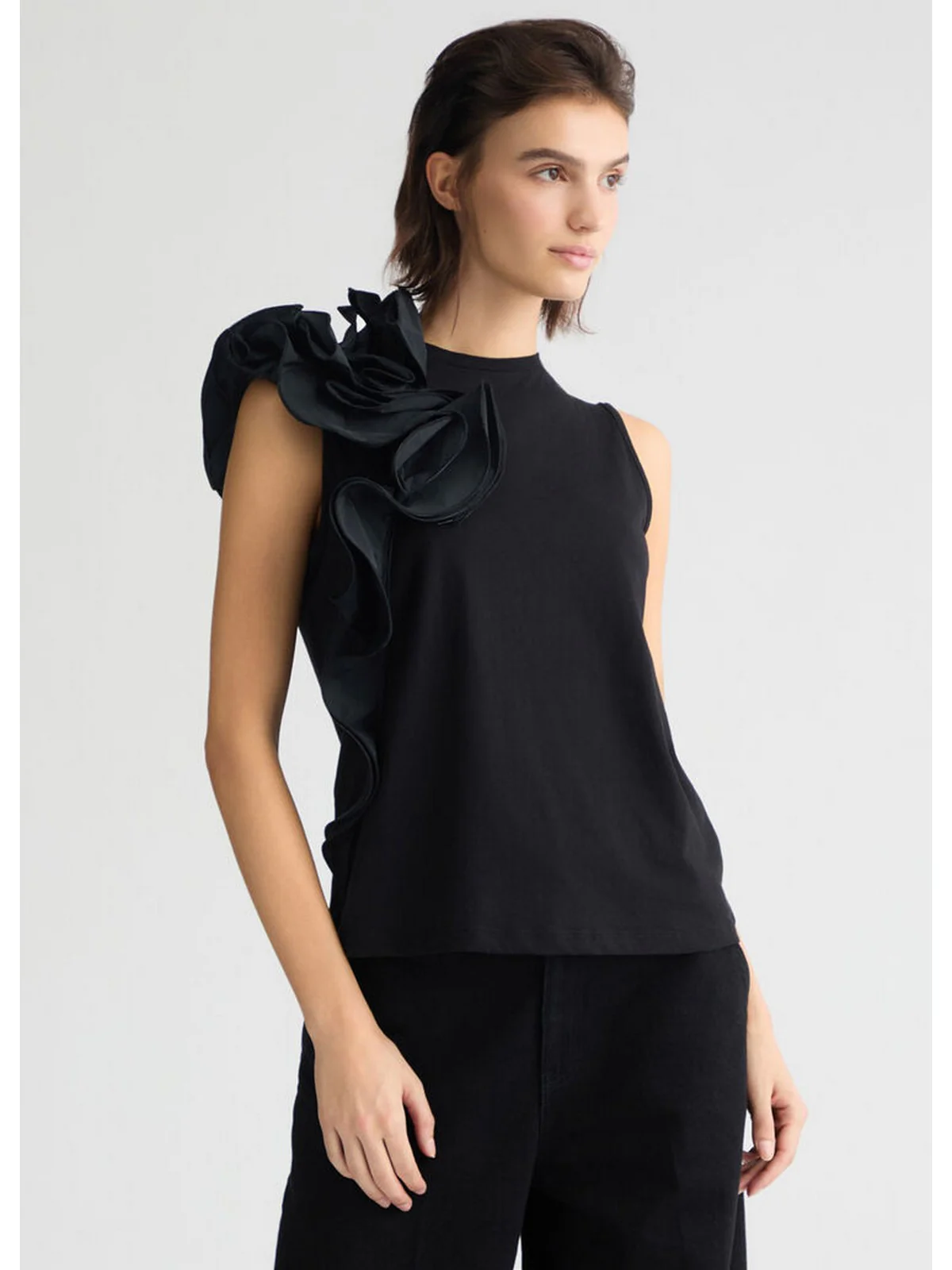 LIU JO BLACK T-shirt Donna CA5005J6308 22222 Nero - Image 4