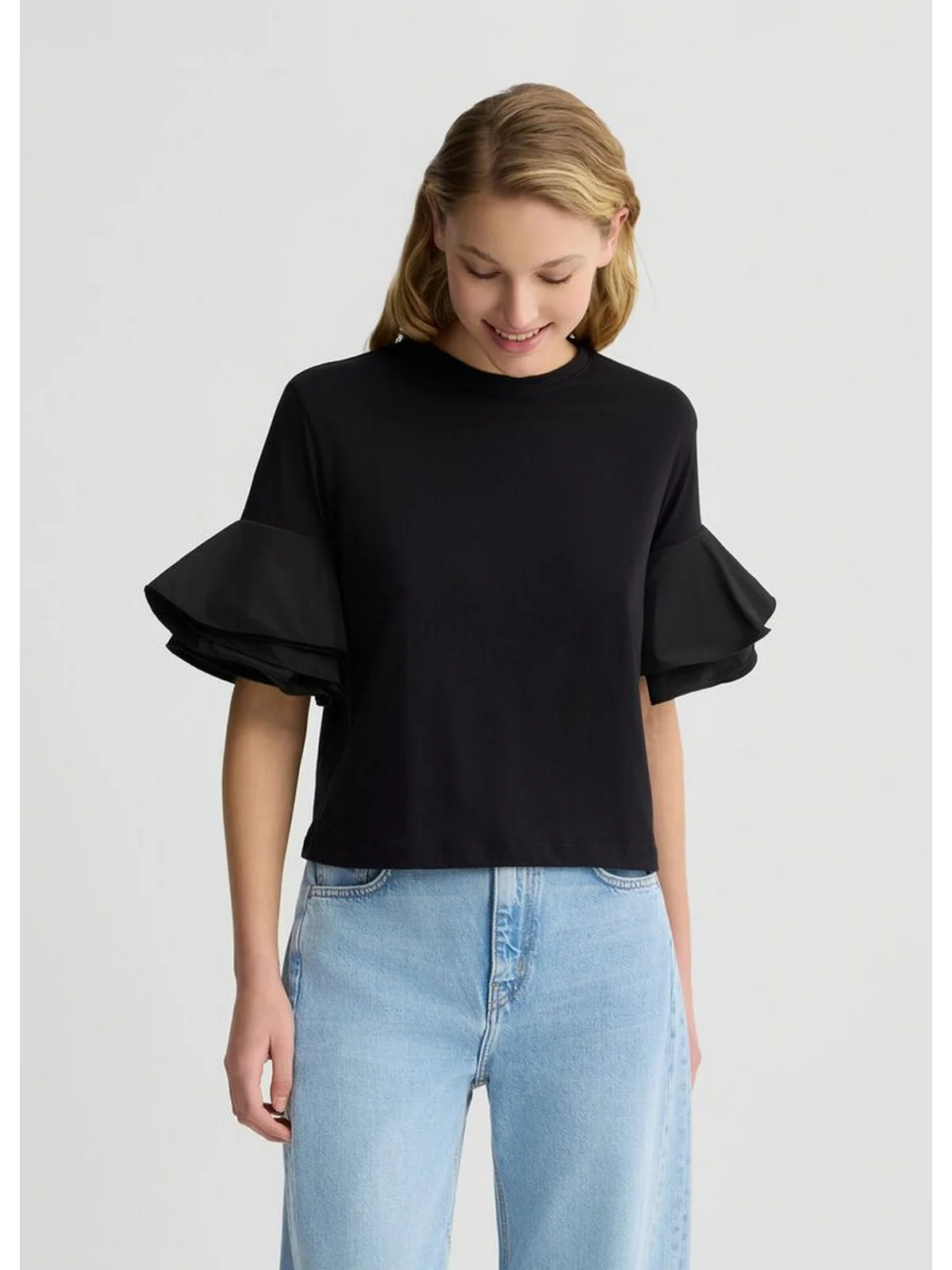 LIU JO BLACK T-shirt Donna CA5006J6308 22222 Nero - Image 2
