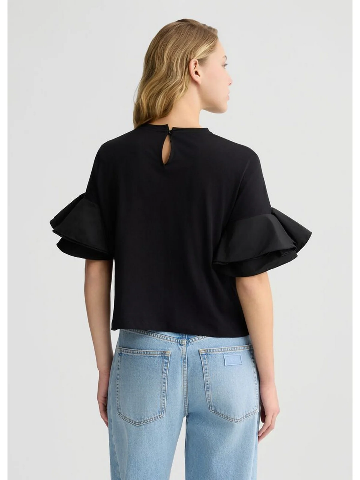 LIU JO BLACK T-shirt Donna CA5006J6308 22222 Nero - Image 3