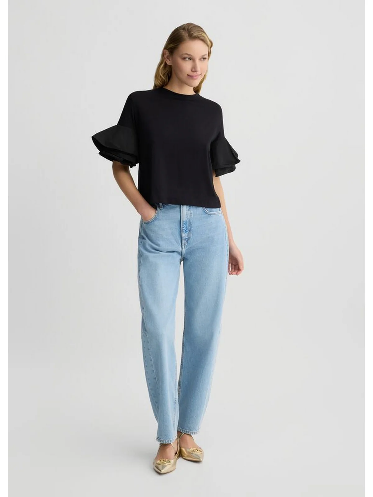 LIU JO BLACK T-shirt Donna CA5006J6308 22222 Nero - Image 4