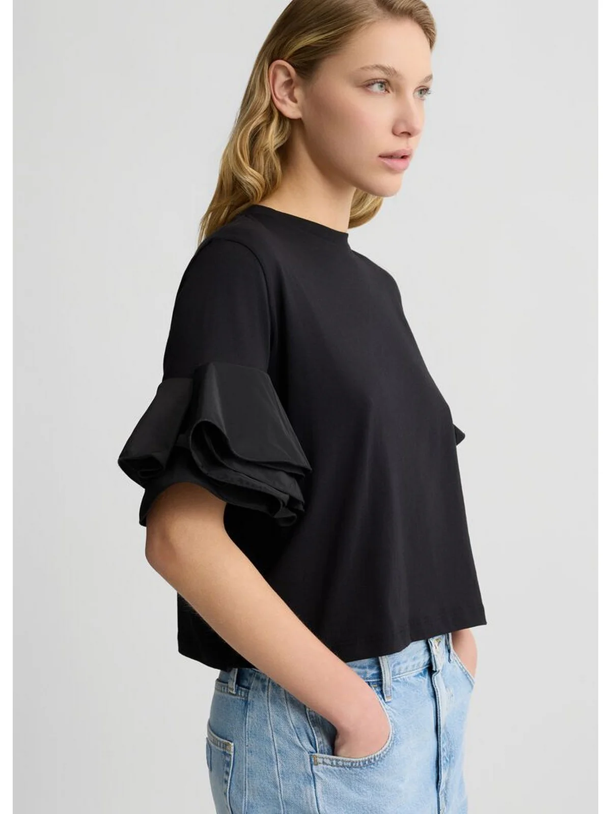 LIU JO BLACK T-shirt Donna CA5006J6308 22222 Nero - Image 5