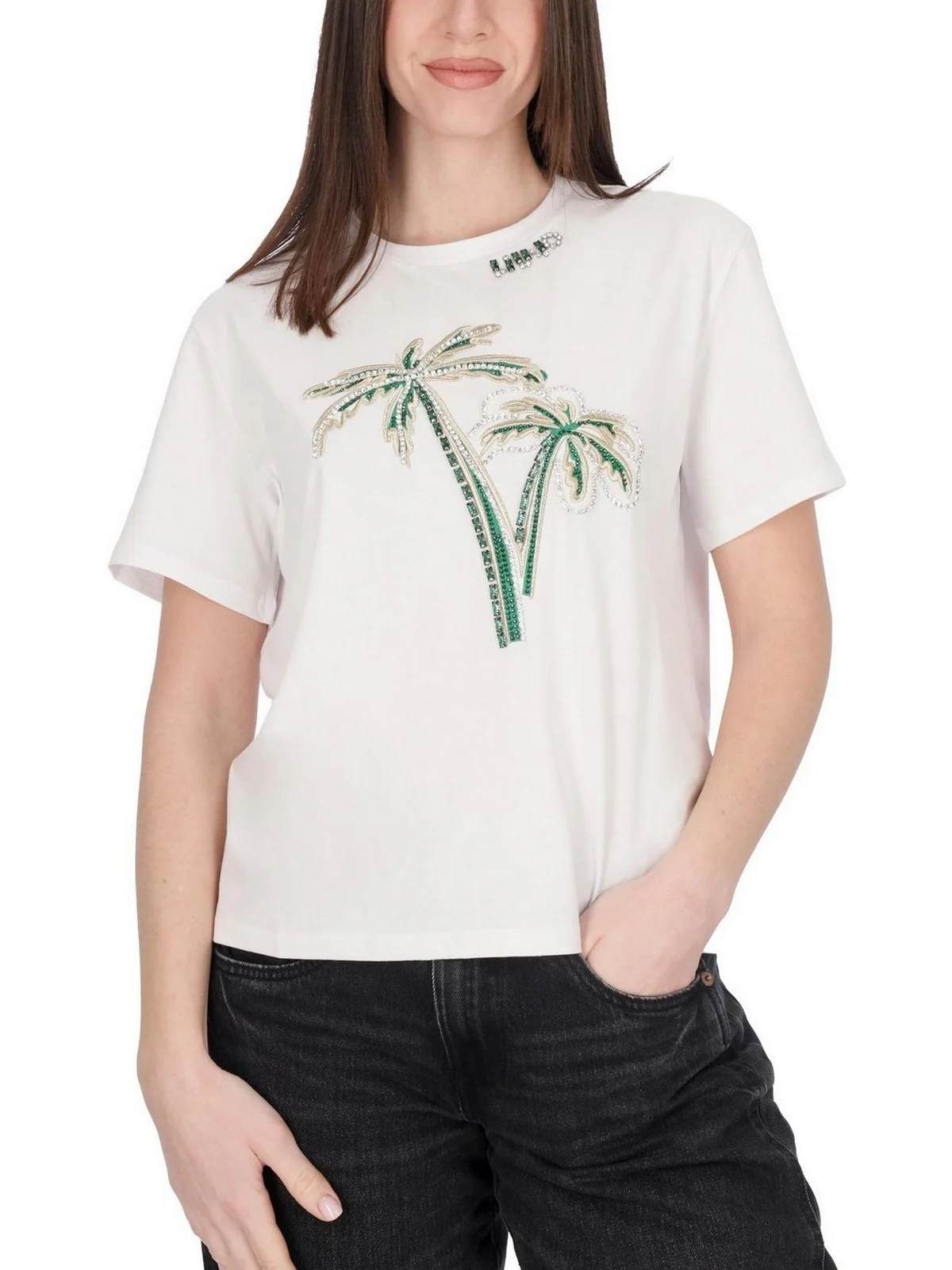 LIU JO BLACK T-shirt Donna  CA5371J6308 M9318 Bianco - Image 3