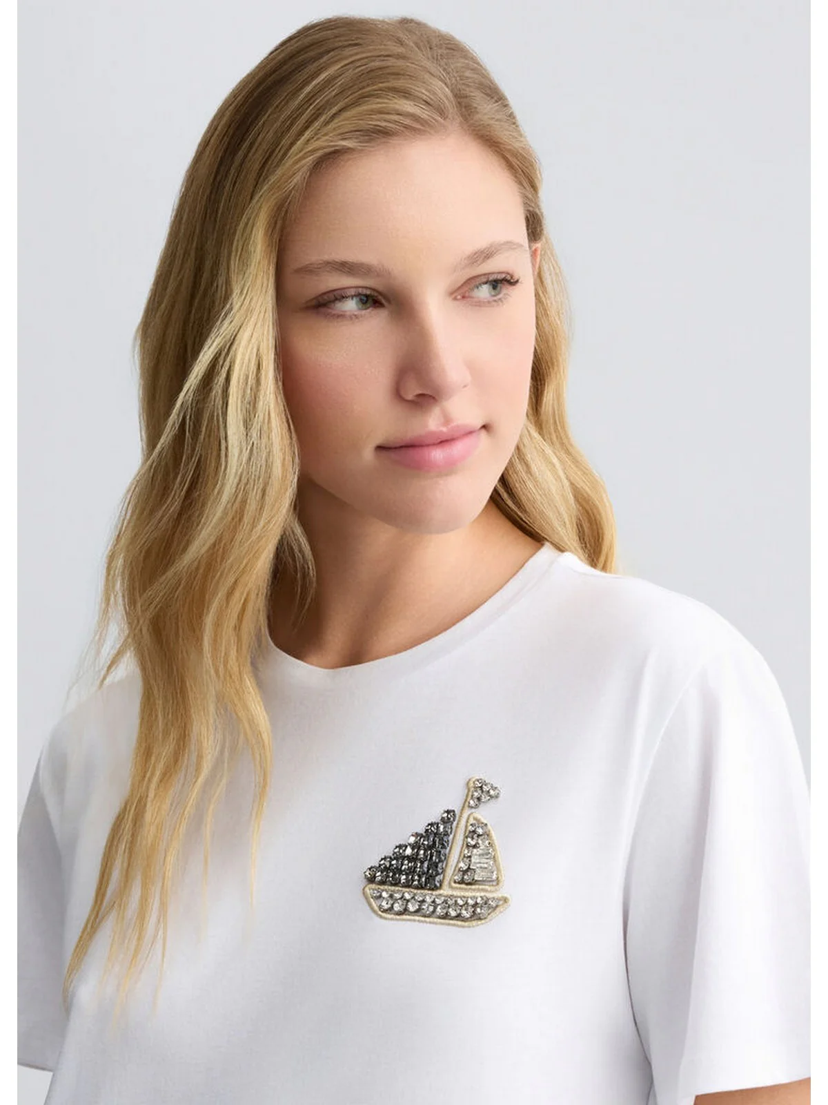 LIU JO BLACK T-shirt Donna  CA5371J6308 M9371 Bianco - Image 2