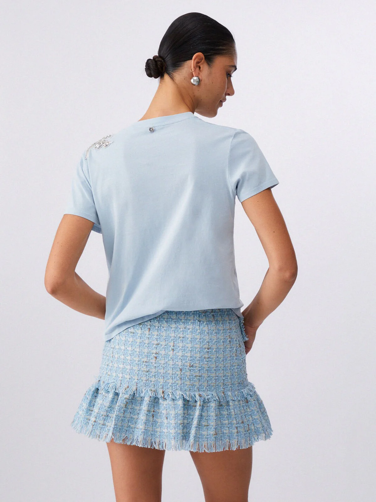 LIU JO BLACK T-shirt Donna  CA6010J3868 P9748 Patch on cielo st.wa - Image 2