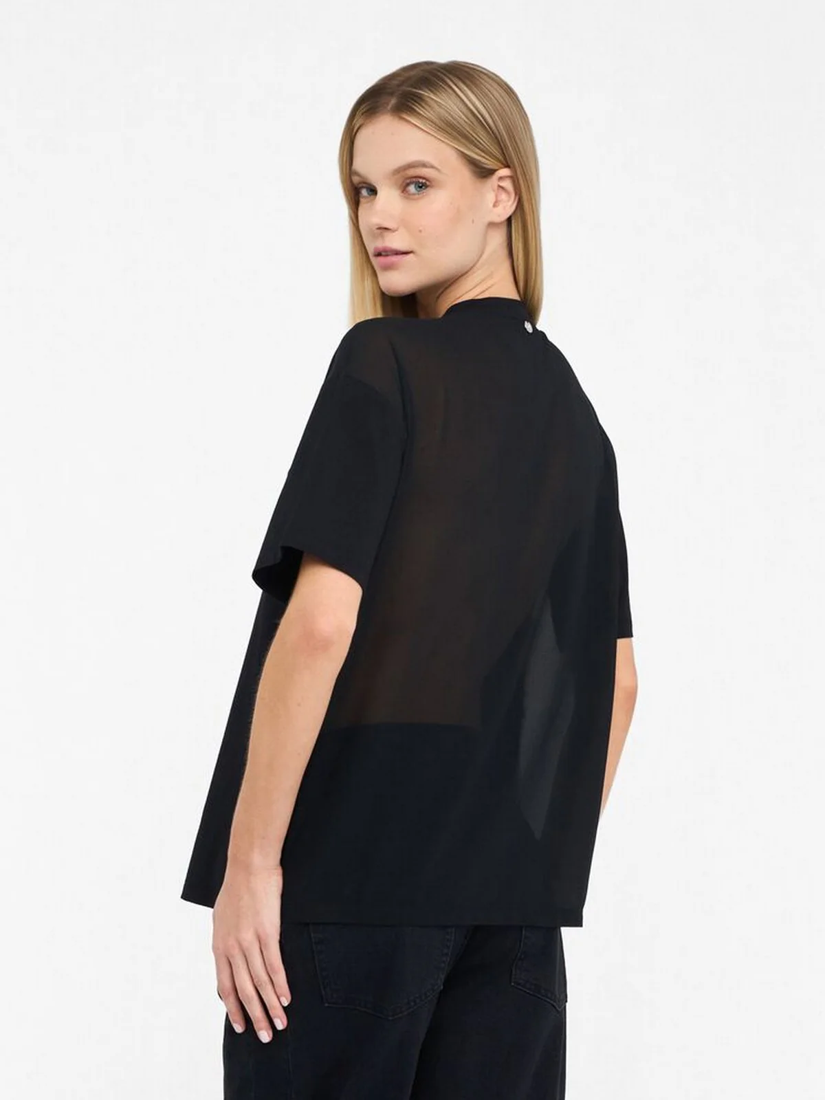 LIU JO BLACK T-shirt Donna  CF5063J0088 22222 Nero - Image 5